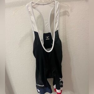 Texas Capo Biking Bib Mens Size Large Black and White